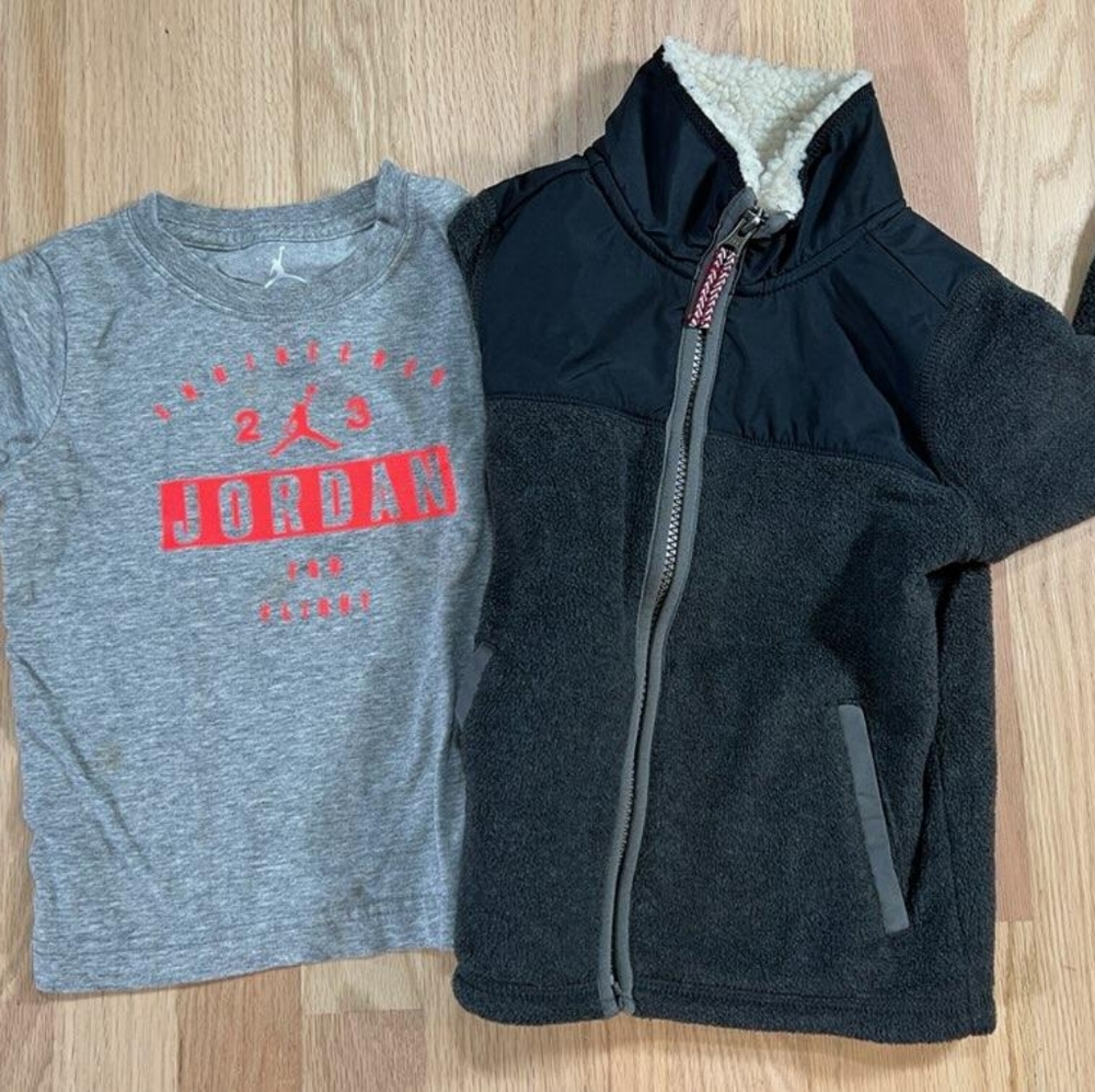 Boys 3T Jordan shirt and Carters zipper Jacket